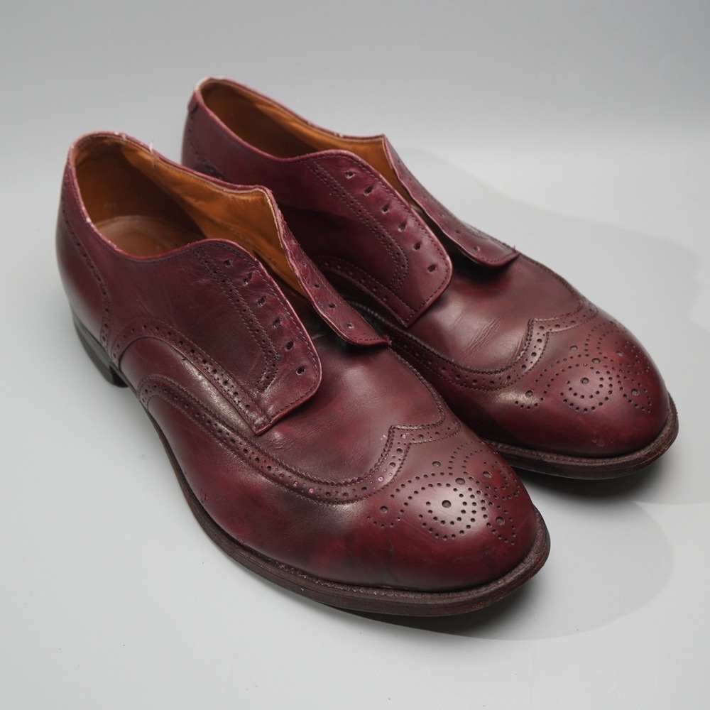 ALDEN New England Dark Brown Calf Skin Dress Shoes Derby Brogue Wingtip Size 11